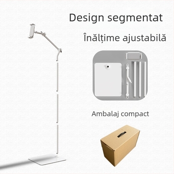 PM-FL02 Suport metal pe podea pentru tabletă și telefon, braț extensibil, pentru înregistrări video live