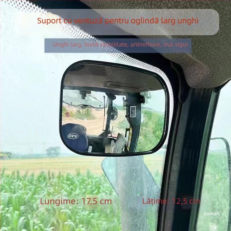 Oglindă retrovizoare pentru tractor – utilizare în interior, unghi larg, magnet puternic, montaj cu ventuză, vedere de înaltă definiție