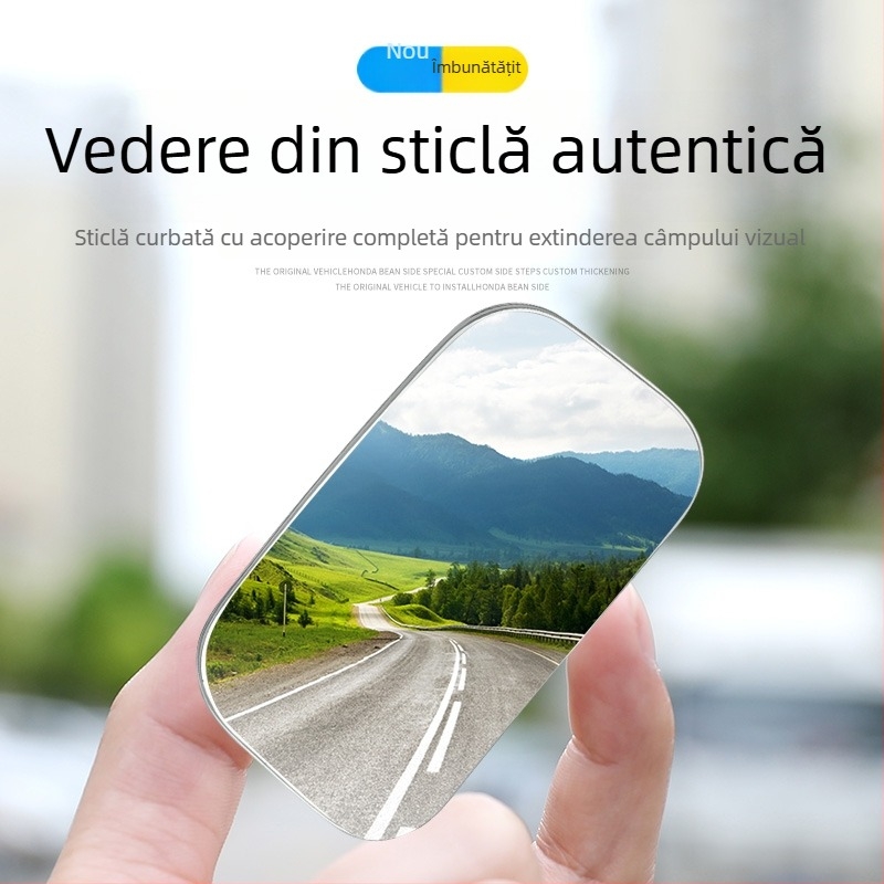 Oglindă retrovizoare auto – oglinzi auxiliare pentru unghiuri moarte, 360° unghi larg, set de două (pătrat și rotund) – ajutor pentru mersul înapoi