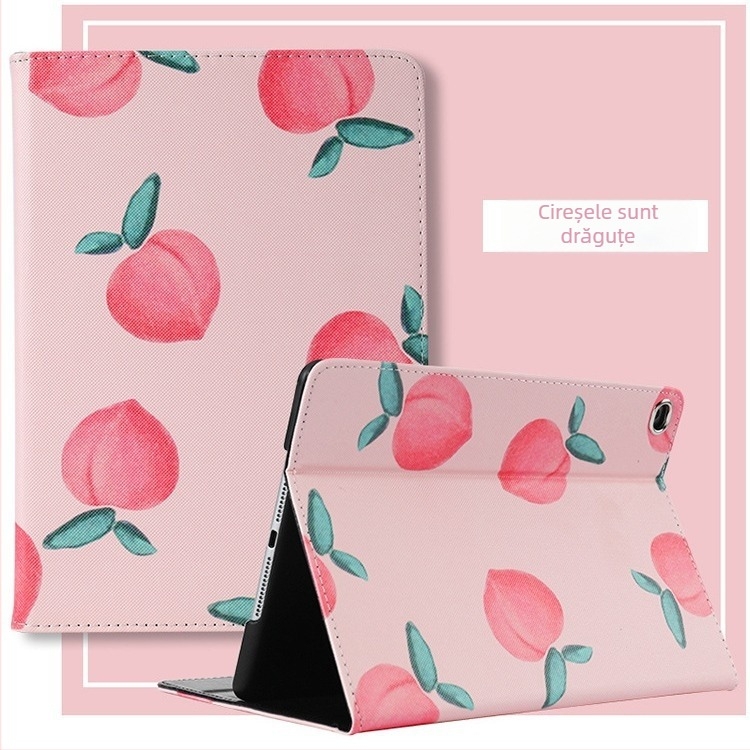 Effie husă din piele cu clapetă și stand pentru iPad 10.2 / Air 2 / 9.7 / Mini 5 / iPad 6 – acoperire totală, fermoar, embossat, design desen animat