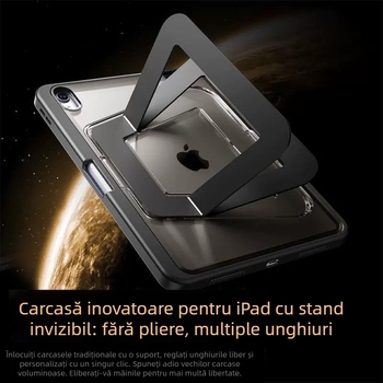 Carcasă de protecție Hardware Pivot Shell pentru iPad Mini 7 și Air 7 – material PC, design semiînchis, stil minimalist, suport/stand, finisaj prin presare la cald