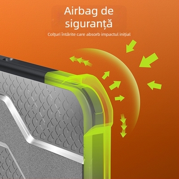 Carcasă de protecție pentru iPad mini 6 cu spațiu pentru stylus, translucidă, anti-cădere, cu suport, din TPU+PC, 2 în 1