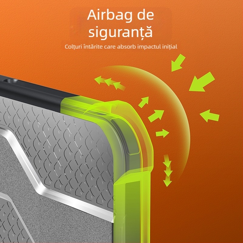 Carcasă de protecție pentru iPad mini 6 cu spațiu pentru stylus, translucidă, anti-cădere, cu suport, din TPU+PC, 2 în 1