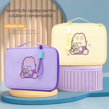 Husă de protecție pentru iPad și husă pentru tabletă cu imprimeu Milk Tea Rabbit, antișoc, material Oxford, căptușeală poliester