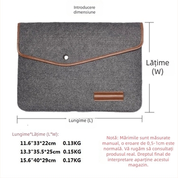 Husă pentru MacBook din fielt – ultra ușoară, respirabilă, rezistentă la uzură, fără căptușeală