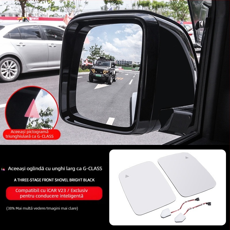 Lentilă pentru oglinda retrovizoare pentru Chery iCAR V23, unghi ultra-larg și câmp vizual extins