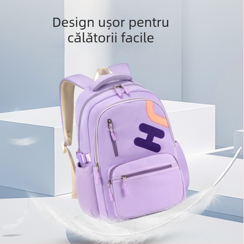 Rucsac pentru elevi 3–9 clase, capacitate mare, ultra-ușor, țesătură Oxford, respirabil și impermeabil, design modern