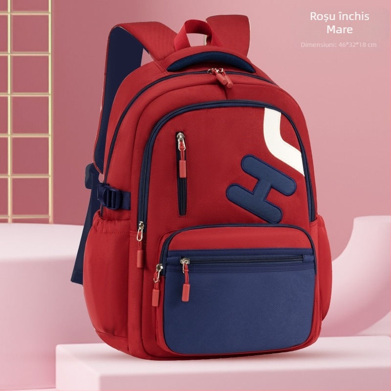 Rucsac pentru elevi 3–9 clase, capacitate mare, ultra-ușor, țesătură Oxford, respirabil și impermeabil, design modern