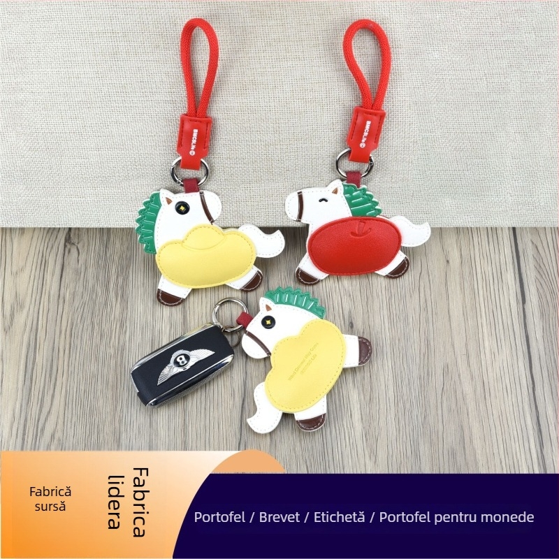 Breloc pentru geantă cu cal, zodie cal, material PU, stil nou național