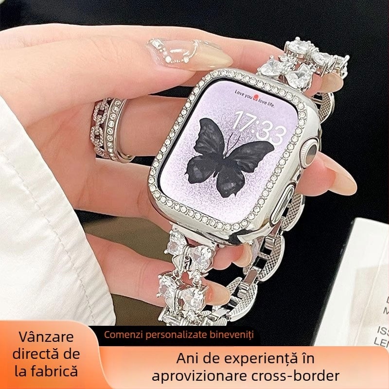 Brățară metalică pentru Apple Watch – stil la modă, cu cataramă, compatibilă cu lățimile 14/18/20/22 mm