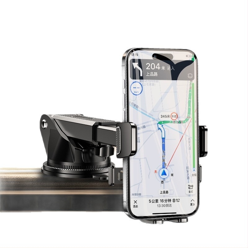 Suport pentru telefon auto cu ventuză și blocare automată; Compatibil universal, montaj pe bord, fără alimentare