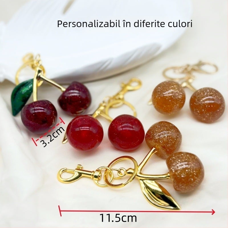 Pandantiv pentru cheiță de geantă — aliaj și rășină, electroplating, accesorii pentru geantă, model fructe, stil european-american