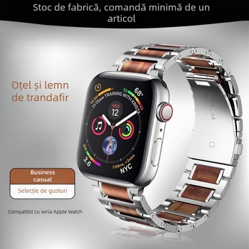 Bratara Apple Watch din oțel inoxidabil, cu dimensiuni ale interfeței personalizabile, închidere pliabilă, aproximativ 50 g, lansată în 2024