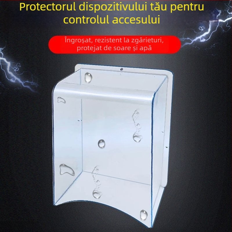 Capac transparent impermeabil pentru sistemul de control al accesului cu cititor de amprente și înregistrare a prezenței