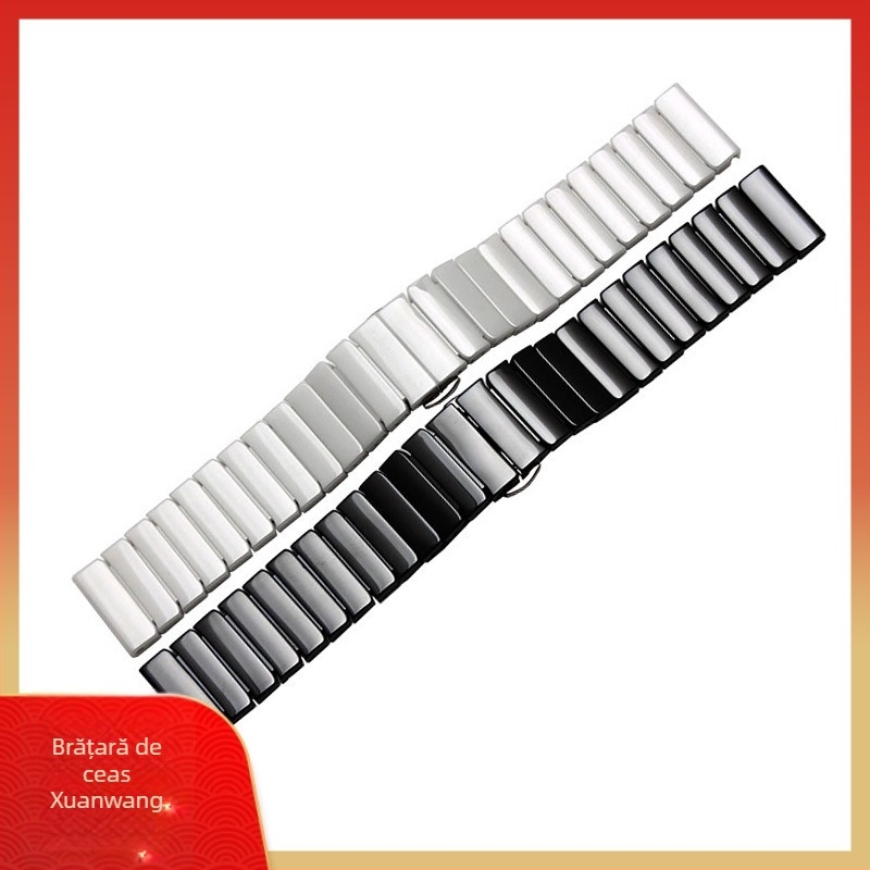 Brățară de ceas ceramică cu cataramă fluture pentru Apple Watch – interfețe 18/20/22mm, compatibil universal, FOHUAS