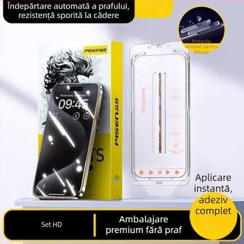 Protecție ecran din sticlă temperată pentru Apple iPhone 16 Pro Max, 15 și 14 – claritate HD, Anti-Peep, acoperire integrală a ecranului