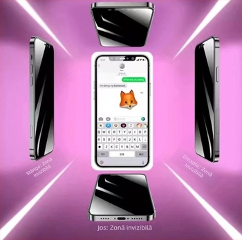 Protecție ecran din sticlă temperată pentru iPhone 14 Pro Max - Anti-Peep, acoperire completă, rezistent la căderi