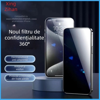 Protecție ecran din sticlă temperată pentru iPhone 14 Pro Max - Anti-Peep, acoperire completă, rezistent la căderi