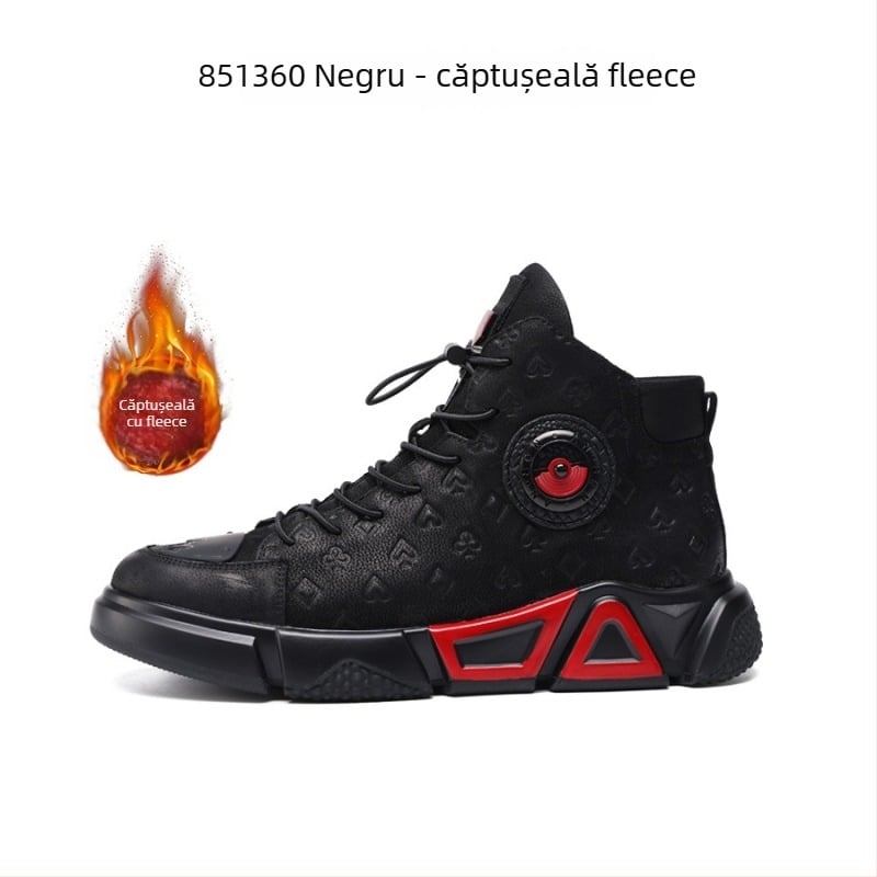 Ghete Martin, exterior din piele de primul strat, talpă PU, căptușeală din piele de porc, fermoar lateral, toc de 3–5 cm, cizme de iarnă