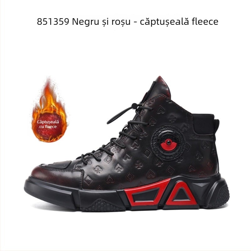 Ghete Martin, exterior din piele de primul strat, talpă PU, căptușeală din piele de porc, fermoar lateral, toc de 3–5 cm, cizme de iarnă