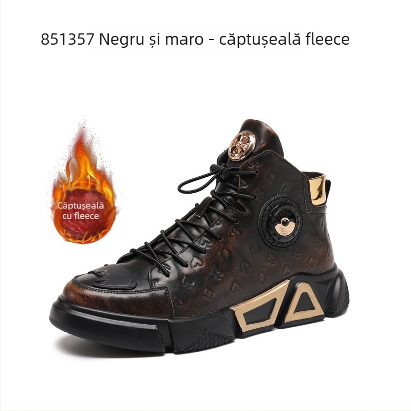 Ghete Martin, exterior din piele de primul strat, talpă PU, căptușeală din piele de porc, fermoar lateral, toc de 3–5 cm, cizme de iarnă