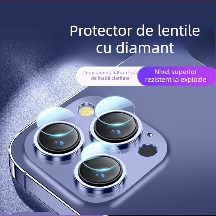 Protecție pentru obiectiv din sticlă temperată pentru dispozitive Apple – film pentru obiectiv, rezistent la șocuri