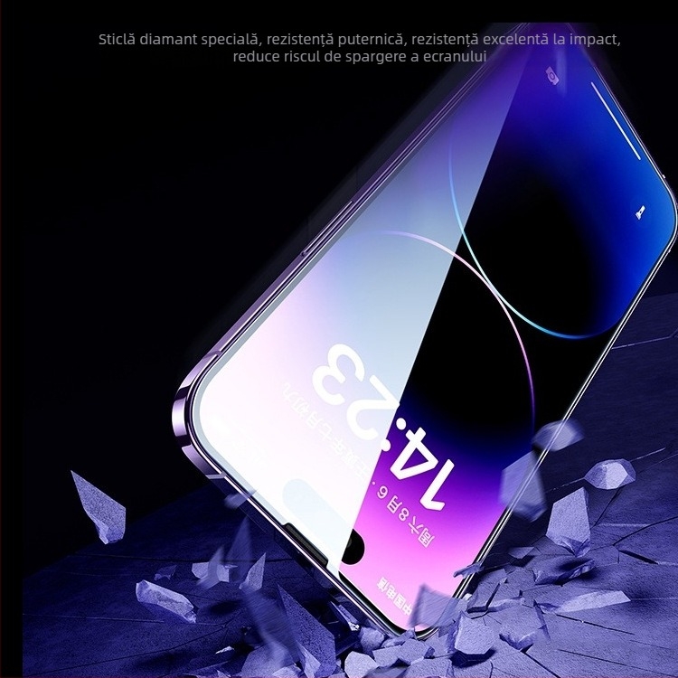 Membrane Protecție ecran din sticlă temperată pentru iPhone 16 Pro Max, acoperire completă, HD, protecție a intimității