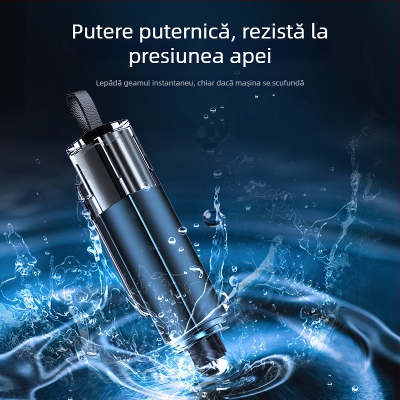 Cioc de siguranță auto pentru spargerea geamului, aliaj de aluminiu + PC, utilizare subacvatică în situații de urgență, greutate 100 g, marca RUNDONG AUTO ACCESSORIES