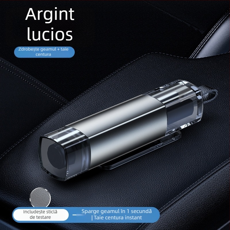 Cioc de siguranță auto pentru spargerea geamului, aliaj de aluminiu + PC, utilizare subacvatică în situații de urgență, greutate 100 g, marca RUNDONG AUTO ACCESSORIES