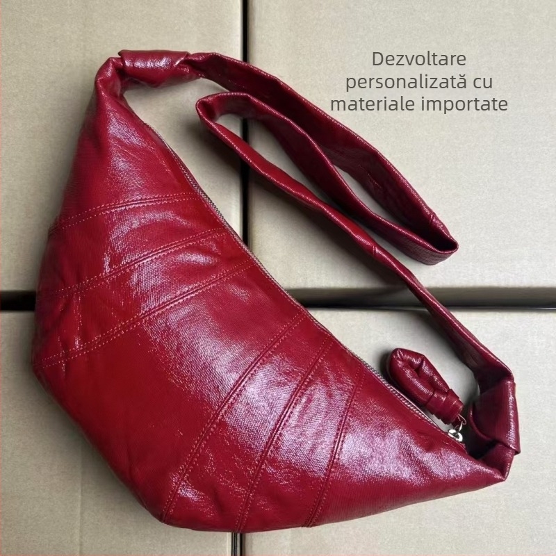 Geantă LE croissant, cu strat de in, la modă și versatilă, crossbody pentru purtare zilnică