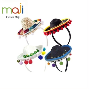 Bentiță de cap cu pălărie de festival — model grilă, poliester, imprimare, pentru toate sezoanele, stil Japonia și Coreea de Sud