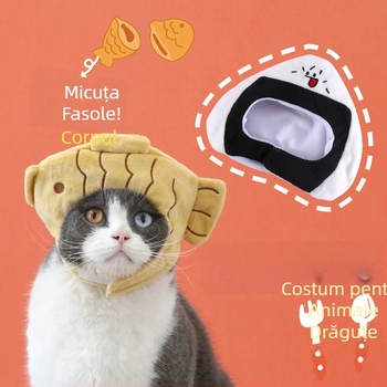 Șapcă din pluș pentru animale de companie, design Cartoon – bumbac, brodat, patru anotimpuri, stil japonez-coreean