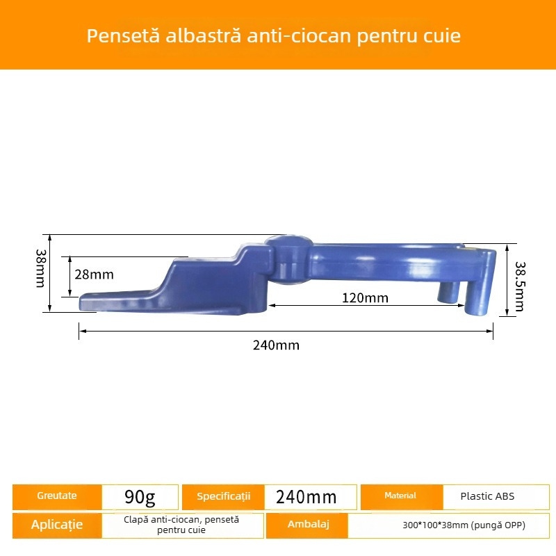Clește pentru cuie – Reținător pentru tâmplărie, instrument de prindere, plastic, 0.1 kg