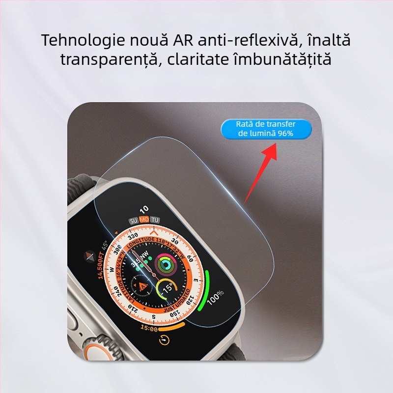 Protecție de ecran frontal pentru Apple iWatch Ultra, AR anti-reflexie, claritate HD
