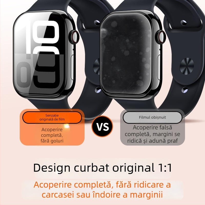 Folie de protecție pentru Apple Watch, compatibilă cu S10, SE, S9, S8, S7/S6 - protecție completă