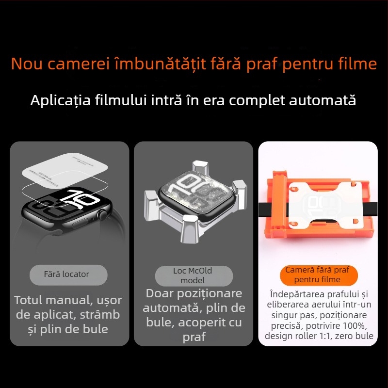 Folie de protecție pentru Apple Watch, compatibilă cu S10, SE, S9, S8, S7/S6 - protecție completă
