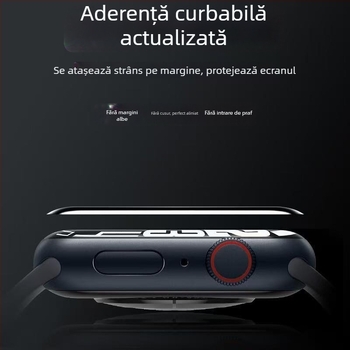Protecție ecran Apple Watch S10 din sticlă temperată, suprafață curbată, adeziv complet