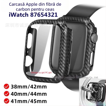 Carcasă de protecție pentru Apple Watch — PC + sticlă temperată, protecție de ecran încorporată