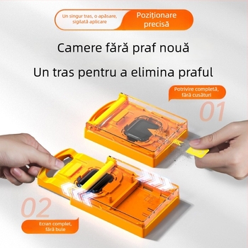 Protecție ecran din sticlă securizată pentru Apple Watch Ultra 49mm, acoperire totală, fără praf, instalare rapidă