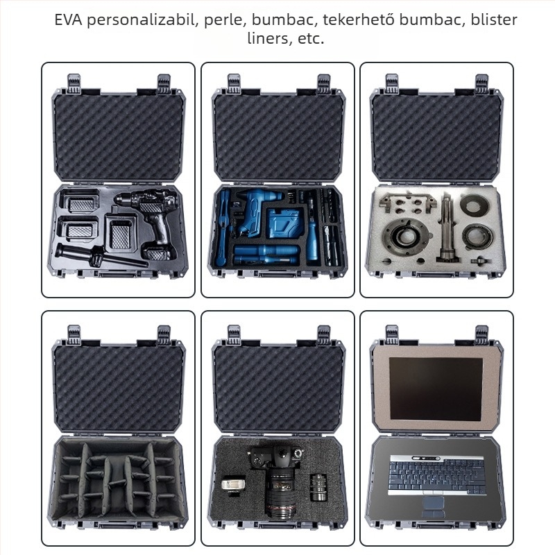 Cutie din plastic pentru unelte, portabilă, cu un singur strat, pentru mașină și depozitare dronă