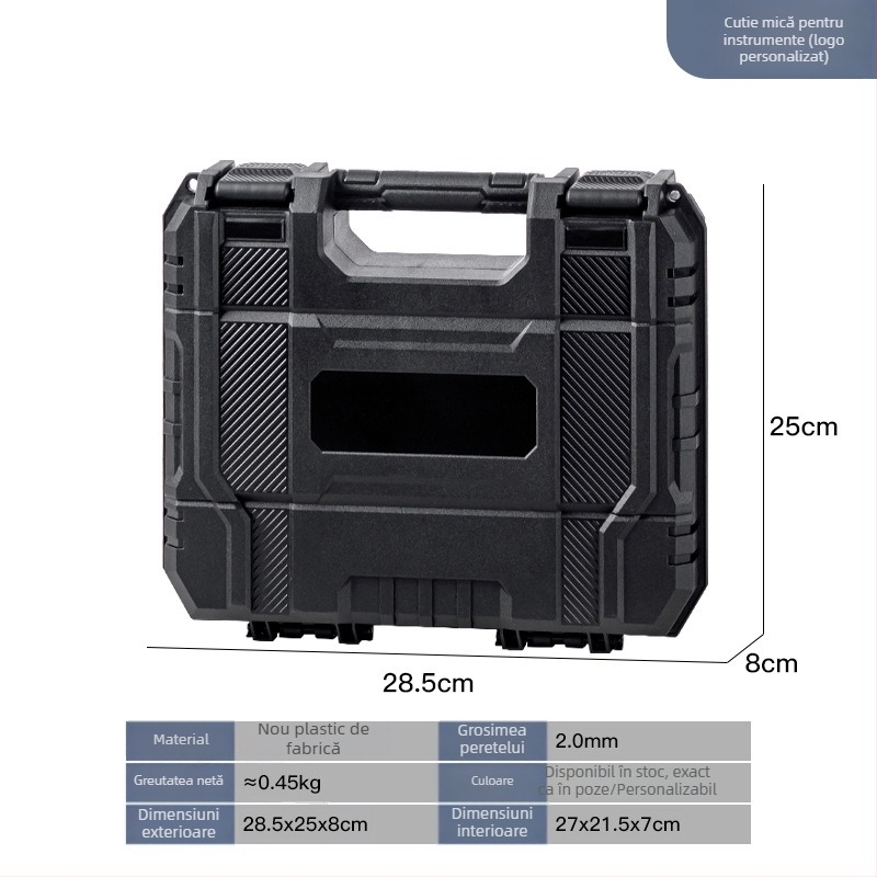 Cutie din plastic pentru unelte, portabilă, cu un singur strat, pentru mașină și depozitare dronă