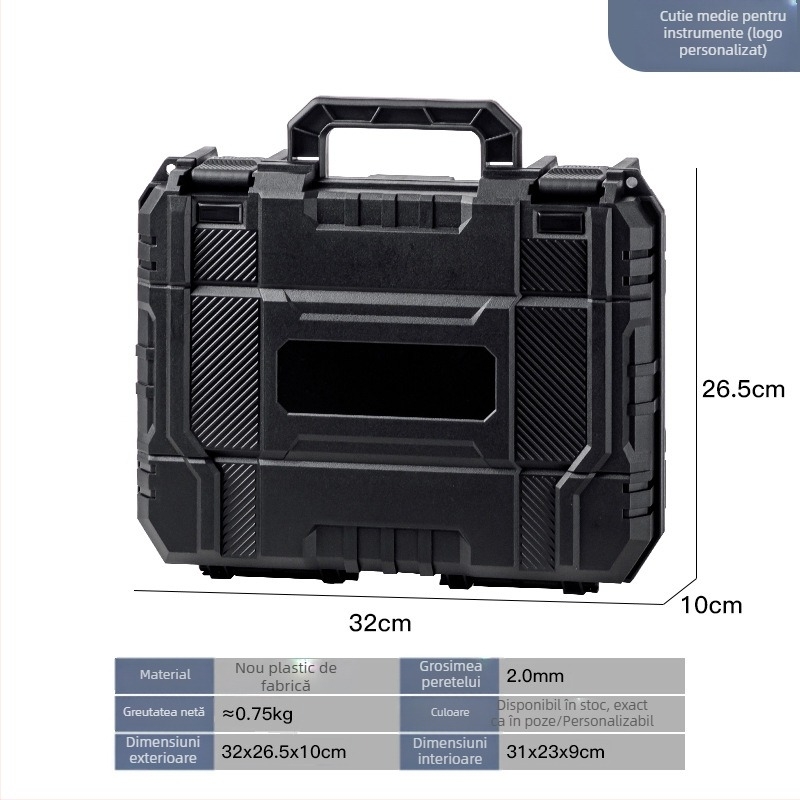 Cutie din plastic pentru unelte, portabilă, cu un singur strat, pentru mașină și depozitare dronă