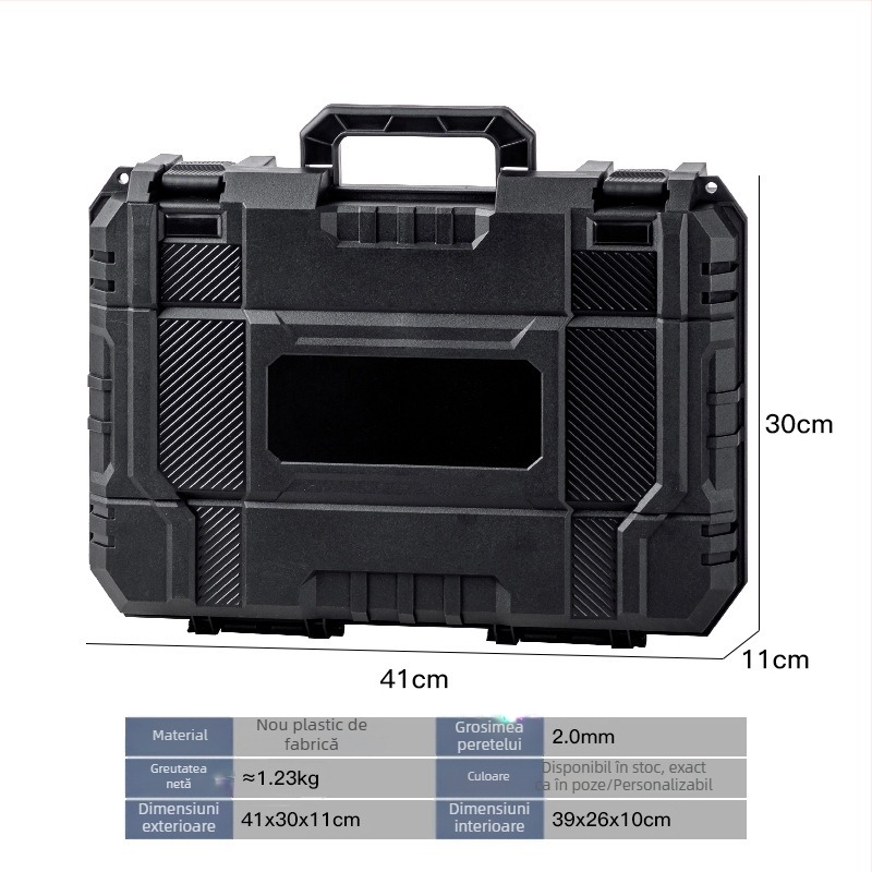 Cutie din plastic pentru unelte, portabilă, cu un singur strat, pentru mașină și depozitare dronă
