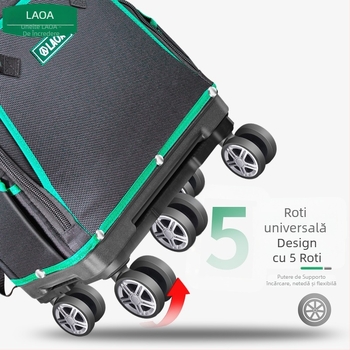 Geantă pentru unelte pe roți, din Oxford și pânză, cu bretele duble, pentru electrician/mentenanță, model LA210901