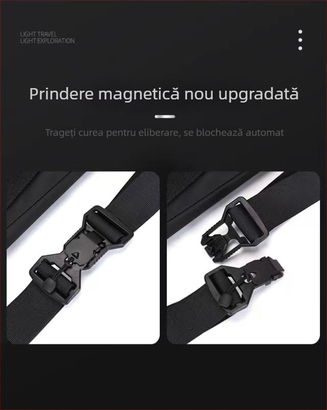 Geantă pentru piept bărbat – stil stradal, PU impermeabil, anti-furt, extensibilă, încăpătoare pentru laptop de 11 inci