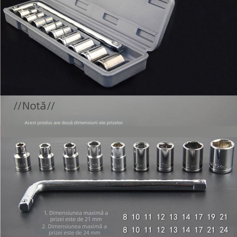 Set de unelte pentru reparații auto într-o cutie din plastic; brand Yisheng; set complet de unelte pentru reparații auto