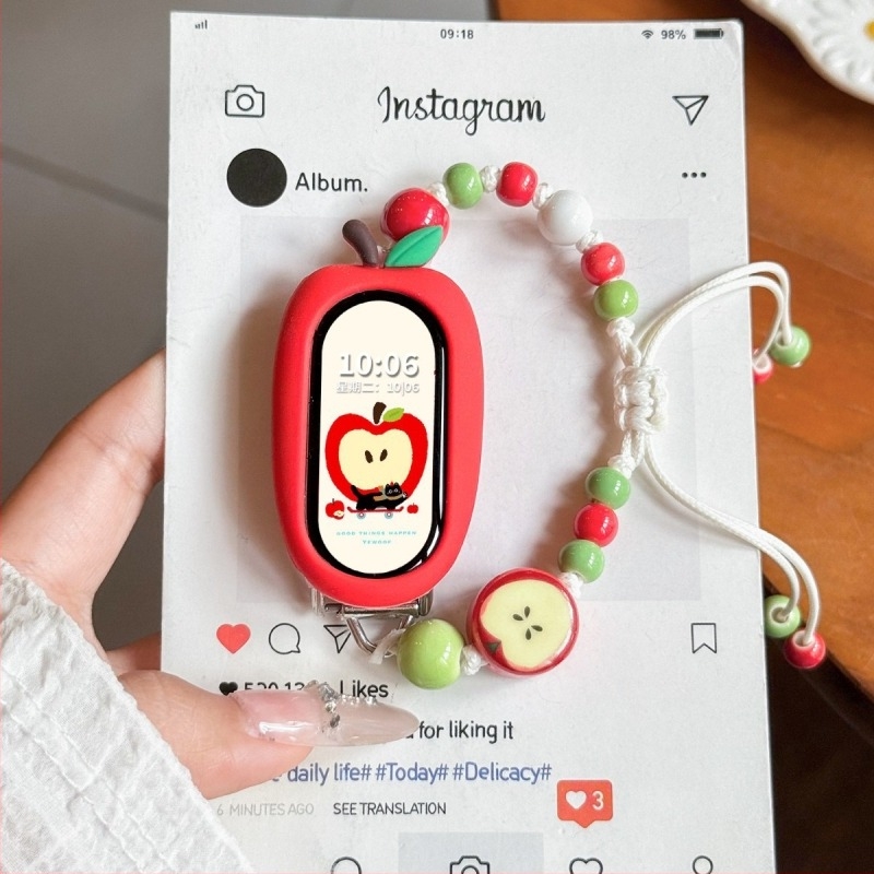 Mi Band 10 – Brățară NFC din mărgele, curea din mărgele, NFC versiune, închidere cu buclă simplă, greutate 20 g