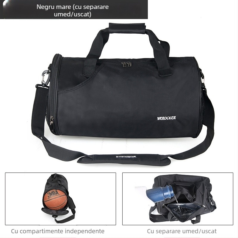 Geantă de umăr pentru bărbați – nylon exterior, căptușeală nylon, culoare solidă, model TTH3066, stil pentru călătorii de relaxare