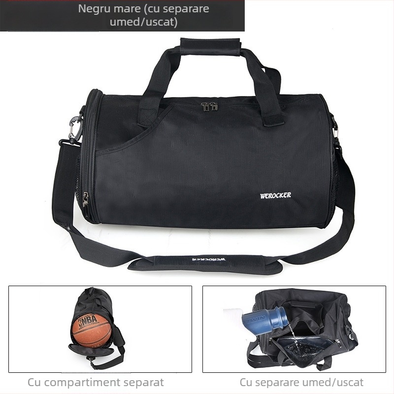 Geantă de umăr pentru bărbați – nylon exterior, căptușeală nylon, culoare solidă, model TTH3066, stil pentru călătorii de relaxare