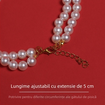 Colier plastic cu perle pentru animale de companie — INS stil, potrivire universală, pentru pisici și câini